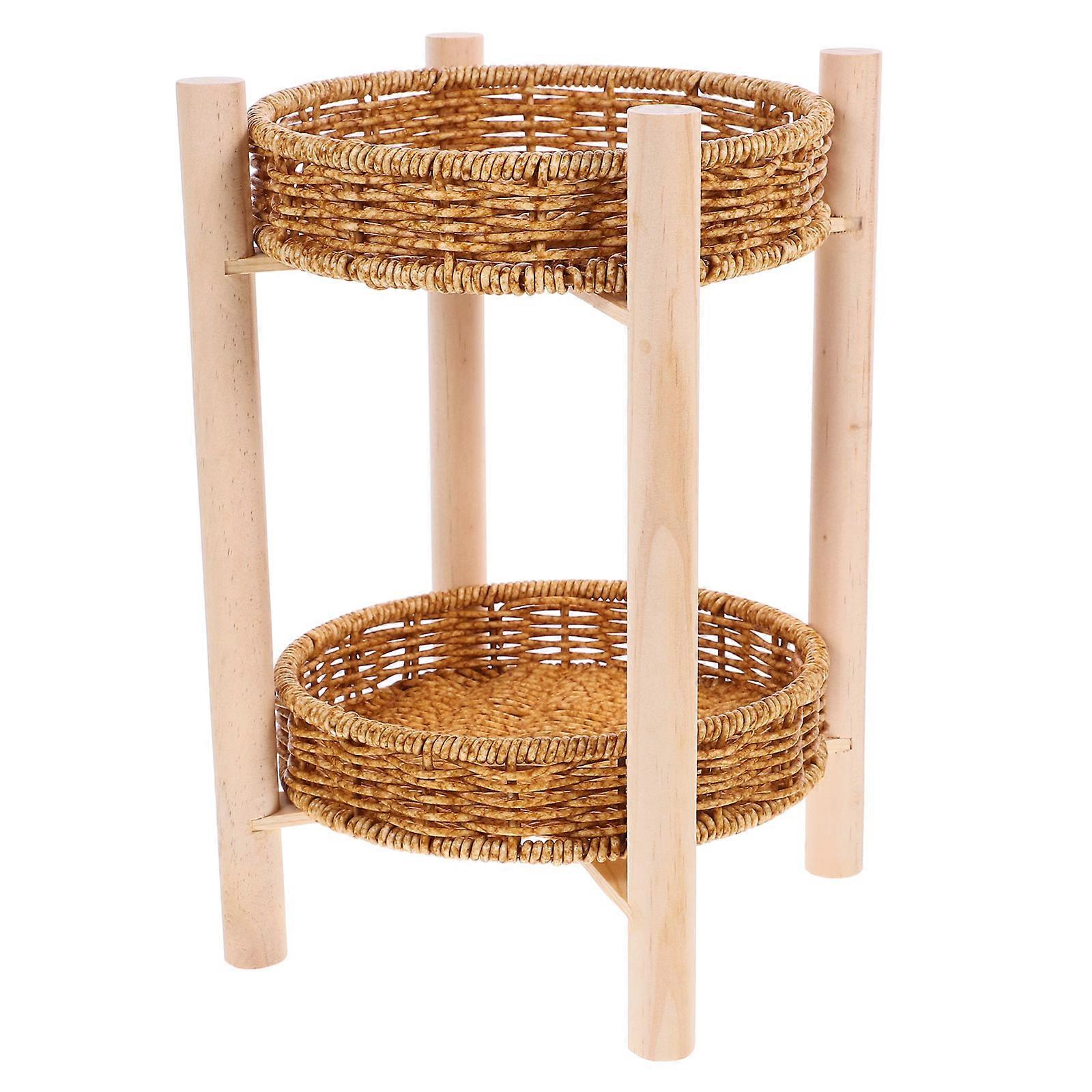 Double Layer Fruit Tray for Snack Storage Basket Decorative 1Set