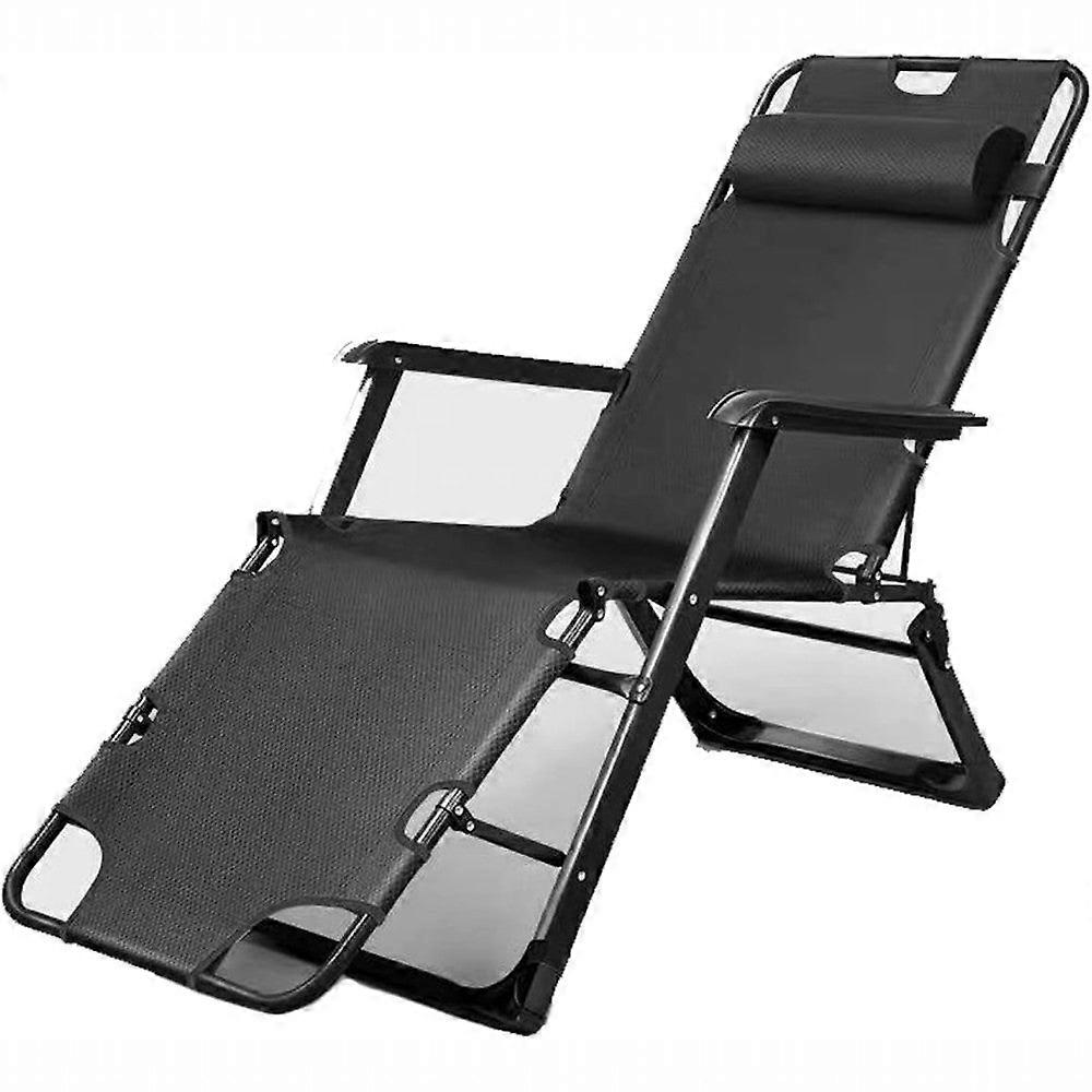 Foldable reclining lounge chair with pillow
