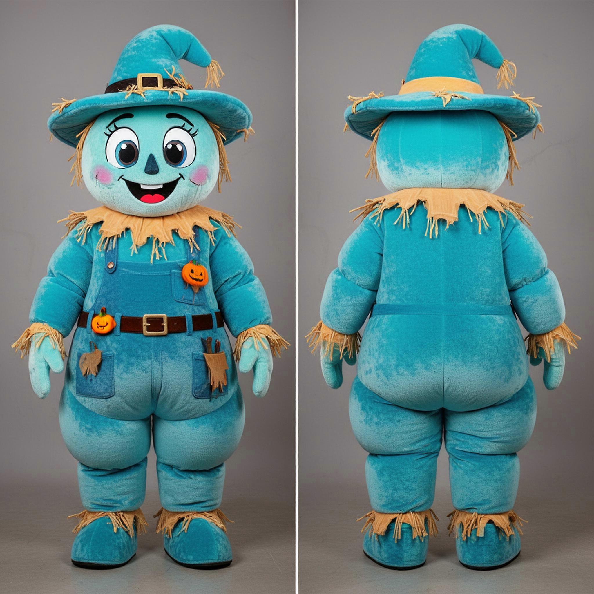 MASTICOT Cyan Stitched Hat Scarecrow Mascot