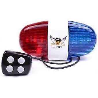 2025 GAOZHI Police Bicycle Safety Light 6-LED Blue Red Strobe with 4 Melody Siren Loud Cycling Horn Bell..A1