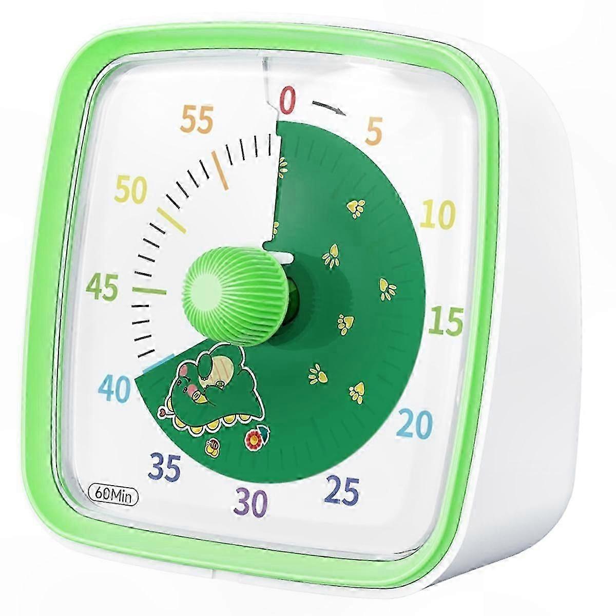 Rainbow Pattern Timer with Night Light, 60-Minute Countdown and Pomodoro Features for All Ages