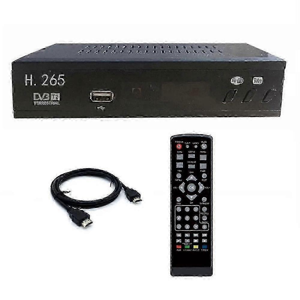 1080P HD Digital TV Tuner, HEVC 265 Decoder, DVB-T2 Support, USB Receiver, EU Plug