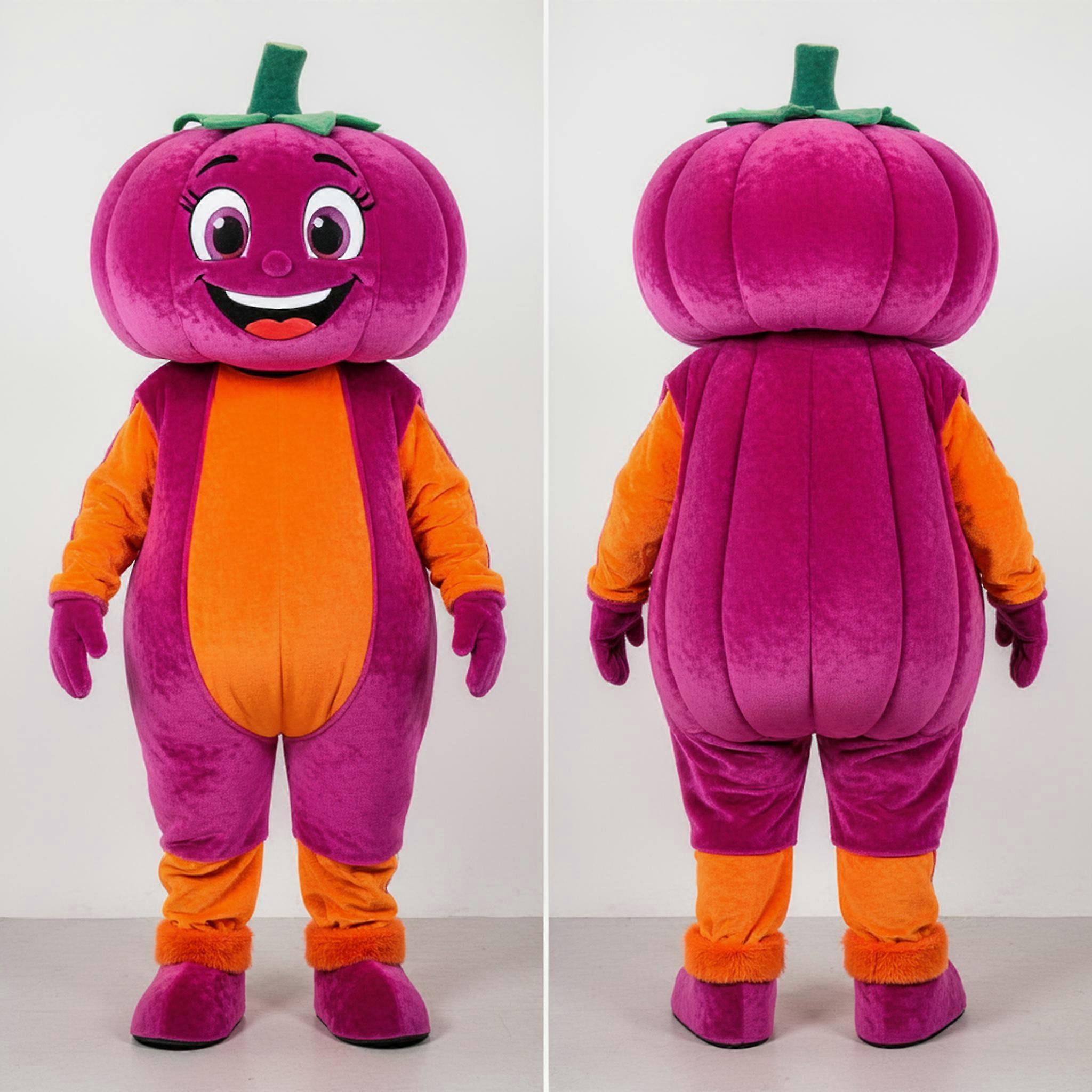 MASTICOT Magenta Plush Pumpkin Mascot