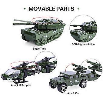 26 Pack Diecast Military Vehicles Set with 20 Army Men, Durable Metal Cars, Tanks, Helicopters for Kids Party Favors