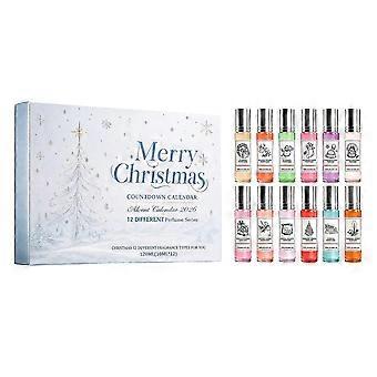 Christmas Countdown Perfume Set, Portable Layered Fragrance with Various Scents, Made with Denatured Ethanol and Glycerin, Soft Non-Irritating Scent,
