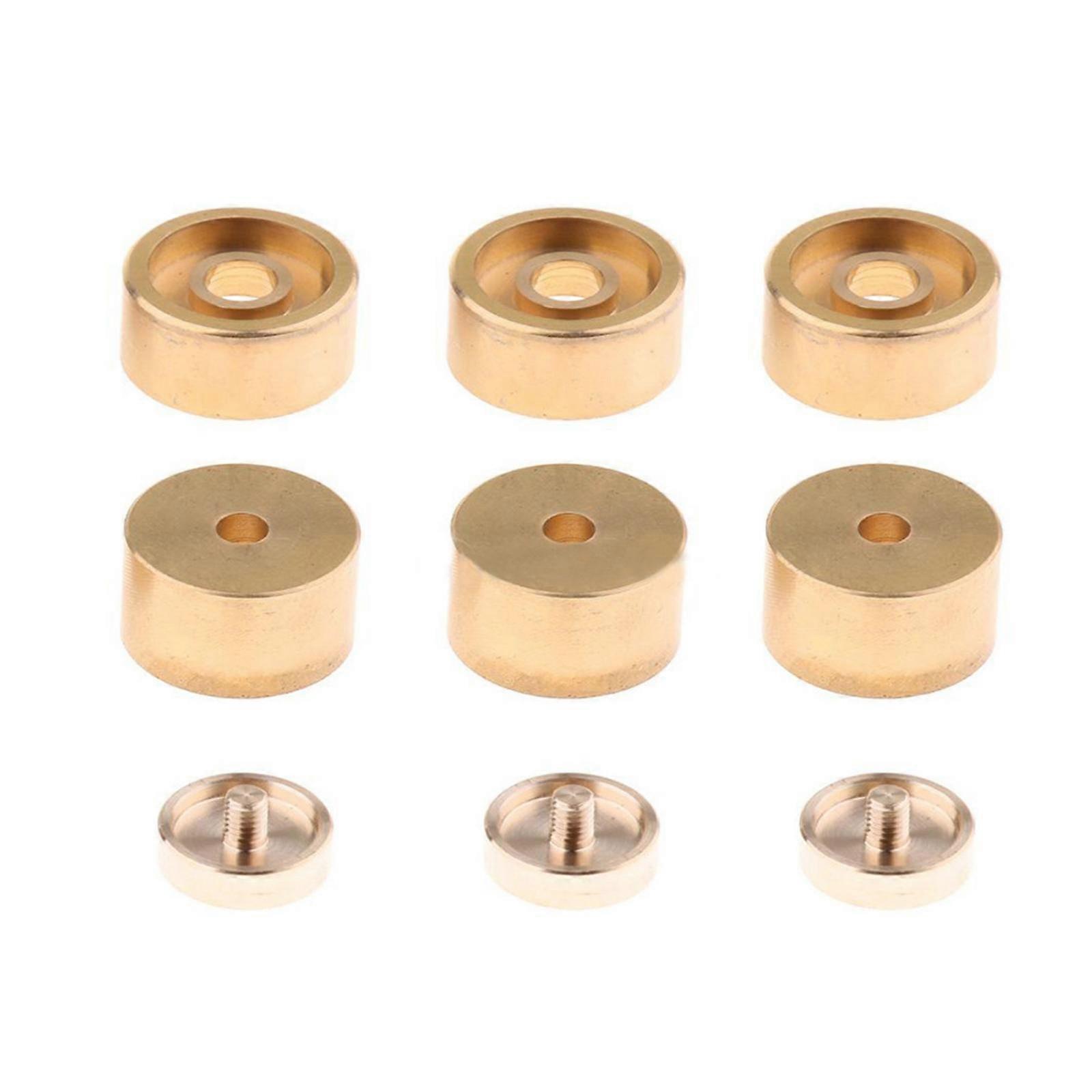 Trumpet Valve Caps with Buttons Brass Accessory Threaded for Technicians