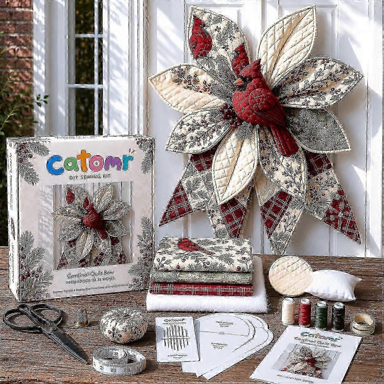 Large Festive Patchwork Bow Sewing Kit