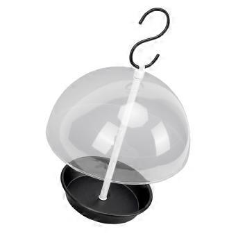Hanging Platform Bird Feeder with Rain Cover Clear Dome Bird Feeding Station for Garden Terrace Porch Balcony