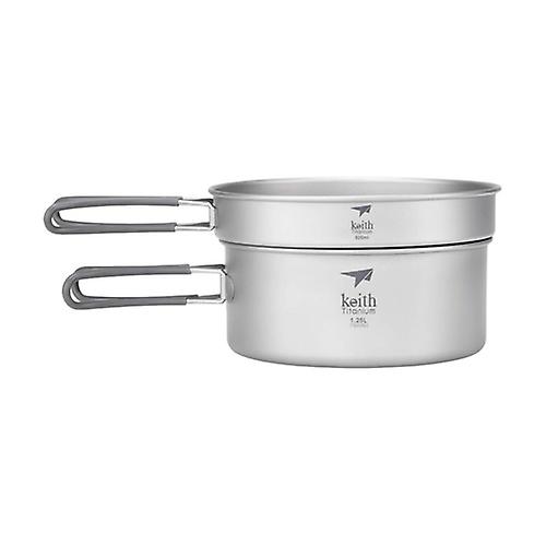 2-piece titanium set, 17cm frying pan and 1.25l saucepan 2 units (Silver)