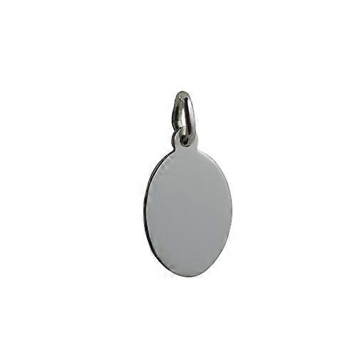 Silver 16x11mm plain oval Disc