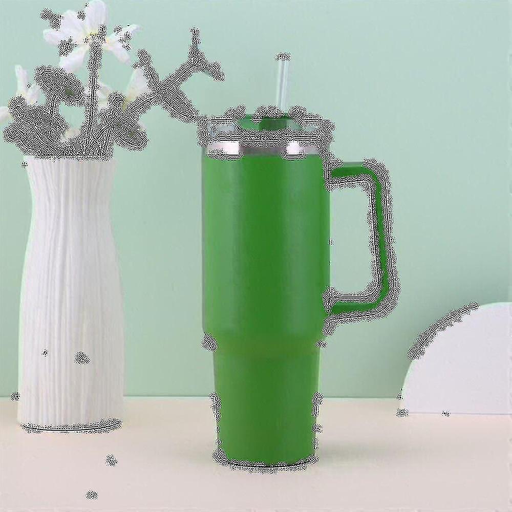 40 Oz Tumbler Straw Lid Insulated Stainless Steel Water Bottle Coffee Mug Travel