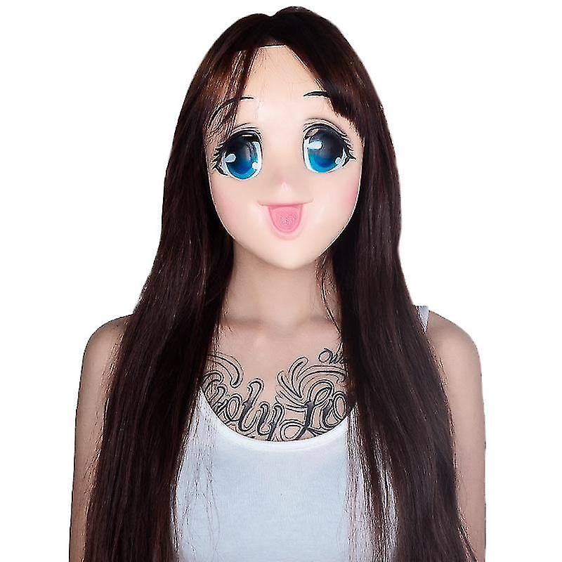 محاكاة فتاة أغطية الرأس هالوين اللاتكس قناع محاكاة ساخرة الرقص حزب لعبة قناع