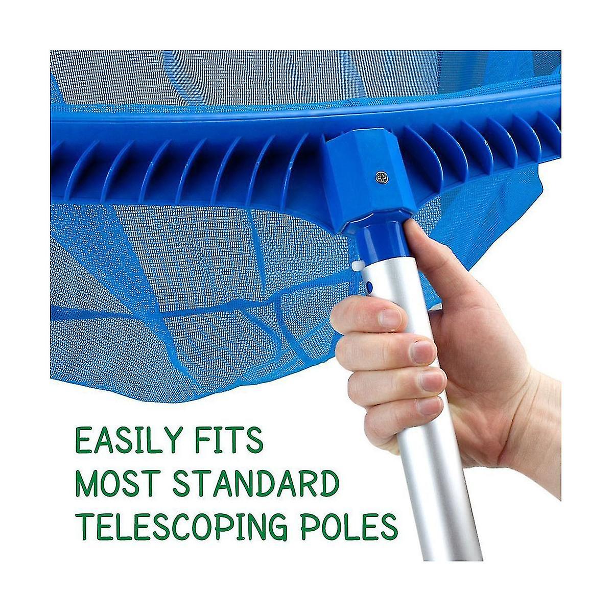 Swimming Pool Leaf Skimmer Rake - Fine Mesh Net With Telescopic Pole (Pond & Spa)