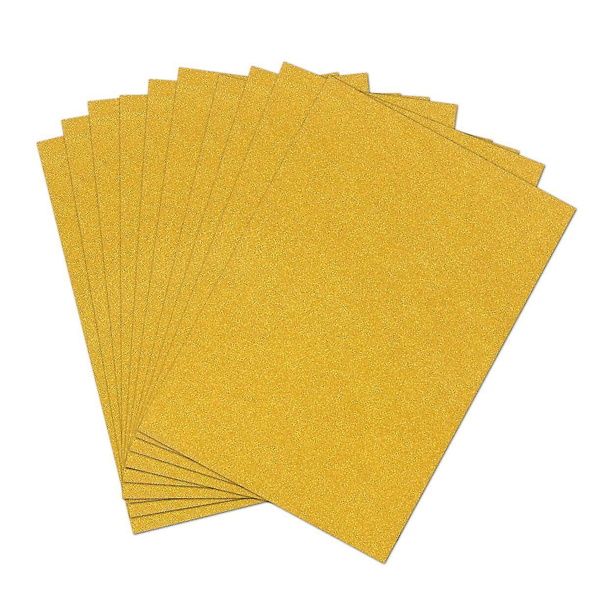 10pcs A4 Sheets Glitter Cardstock Making Diy Material Sparkling Craftwork Scrapbooking (gold)