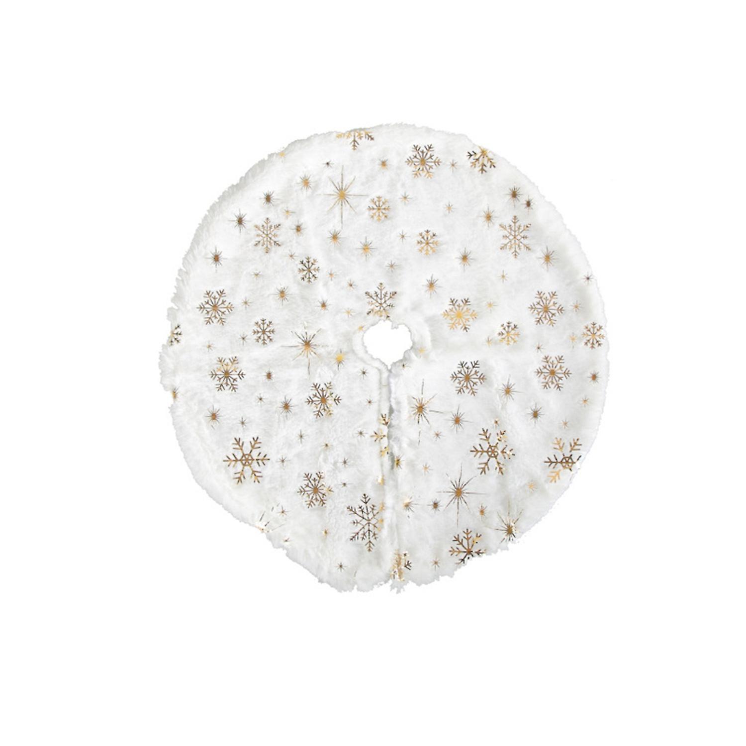 Mini Christmas Tree Skirt with Snowflake/Star Pattern Round Washable Xmas Party Tree Skirt Home Deco
