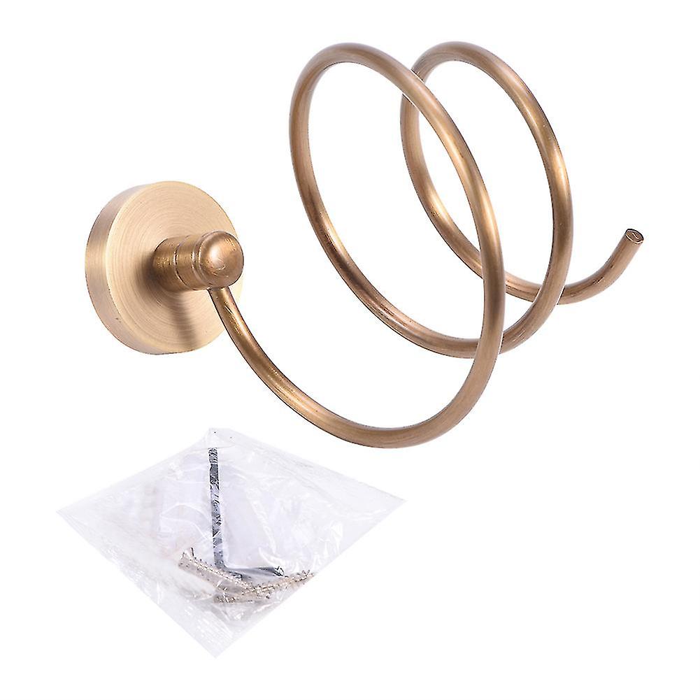 Antique Solid Brass Wall Mount Hair Dryer Holder Rack Bathroom Organizer Shelf Durable Storage Solution