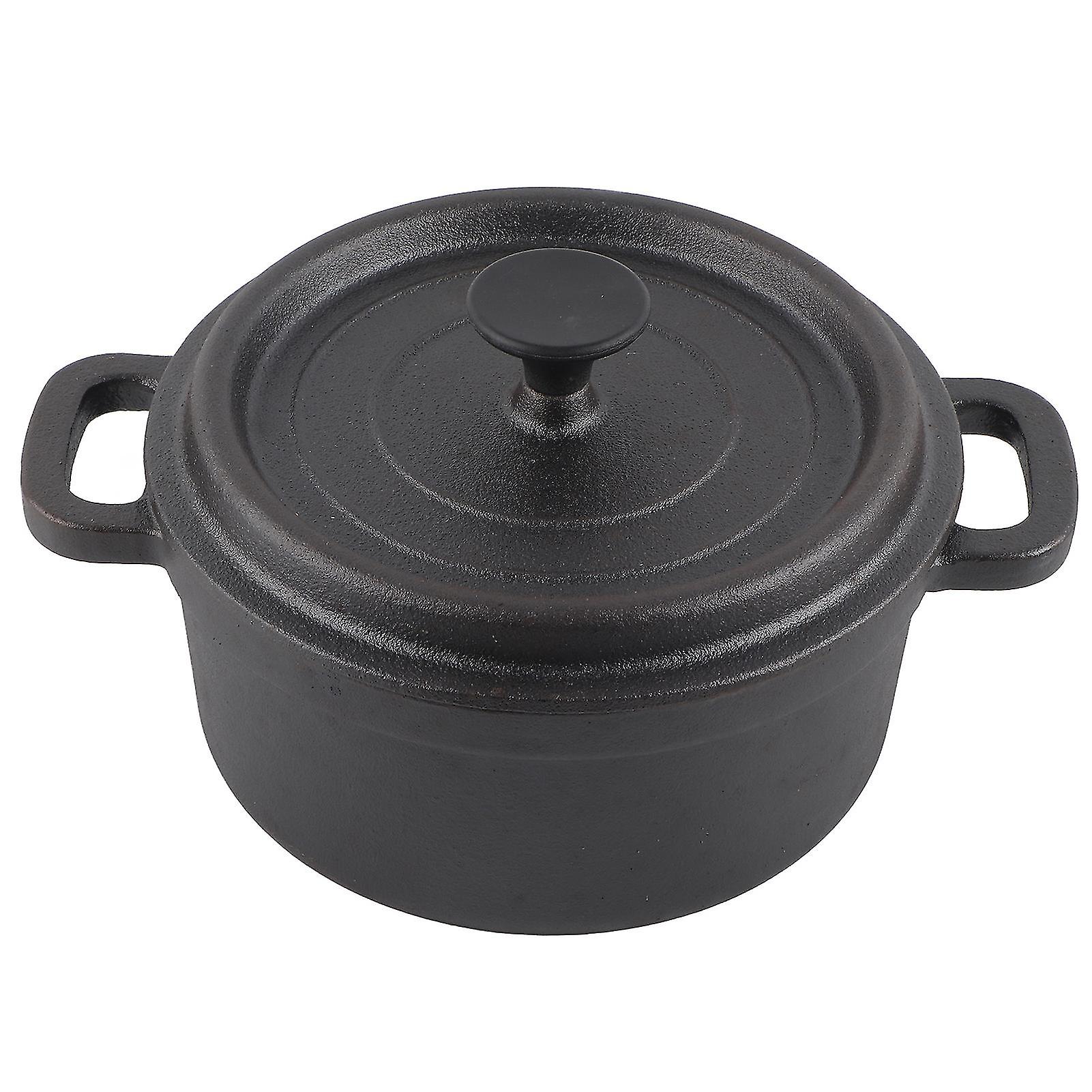 Cocotte double en fonte avec couvercle, style traditionnel, épaisse, poignée ergonomique, diamètre 20 cm