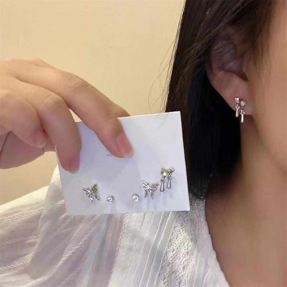 6 Pcs Irregular Earrings Set High Quality Electroplating Ears Accessories for Shopping