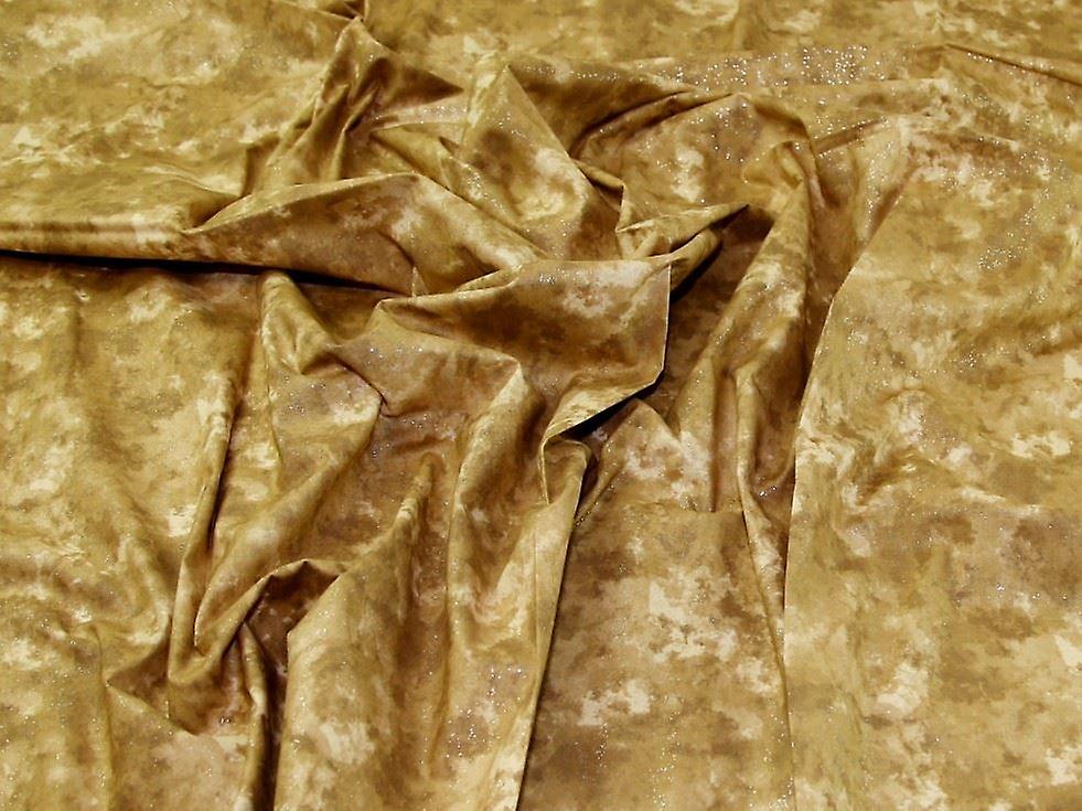 John Louden Metallic Stoff 100% Baumwolle Sand - pro Meter