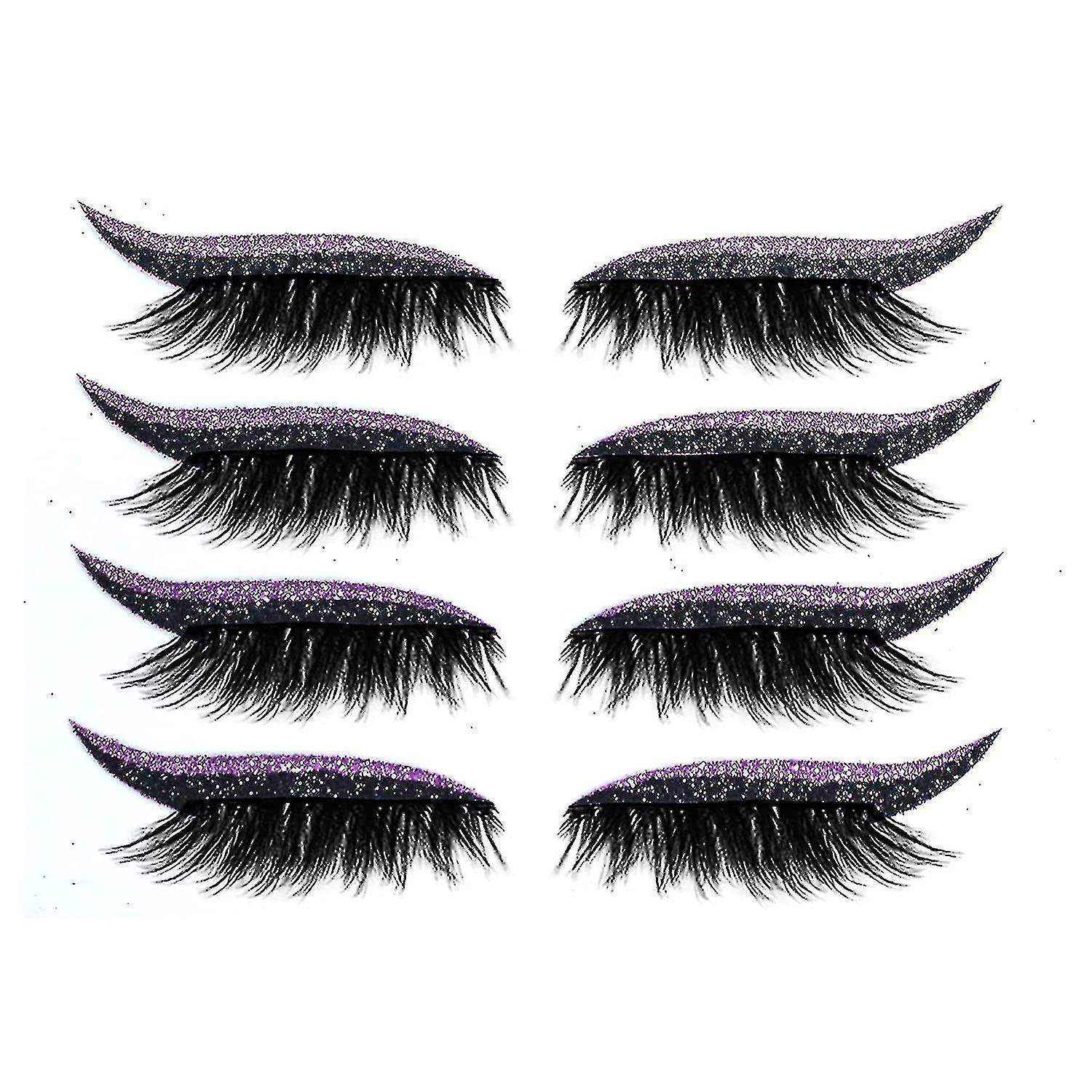 Eyelash Stickers Reusable Eyeliner And Eyelash Stickers 4 Pairs Reusabl