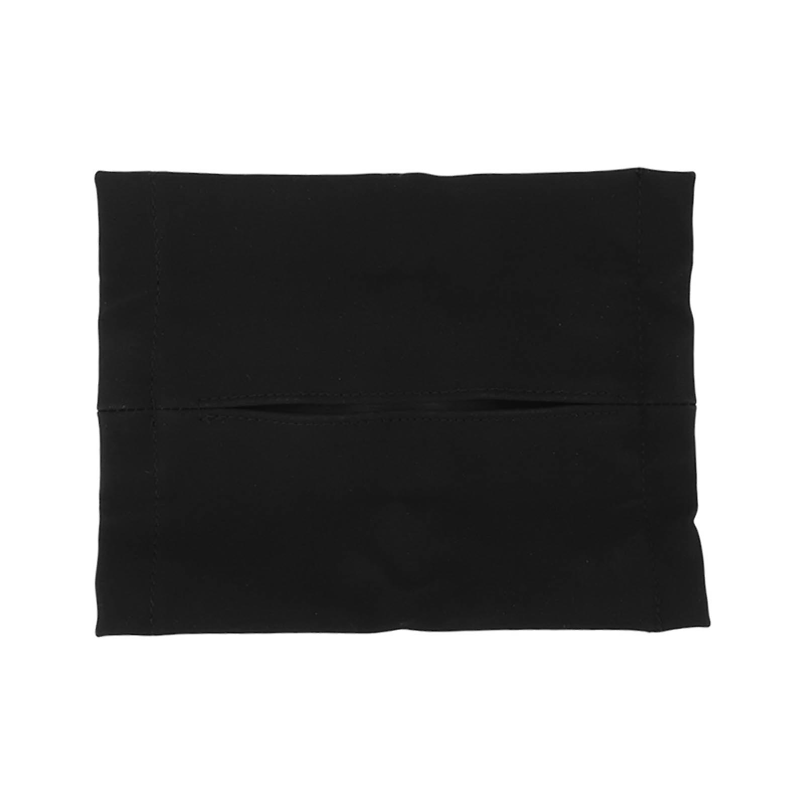 Car Tissue Holder Soft Wearable Odorless Plush Wipes Case Car Backseat Tissue Case for Visor Backseat Black