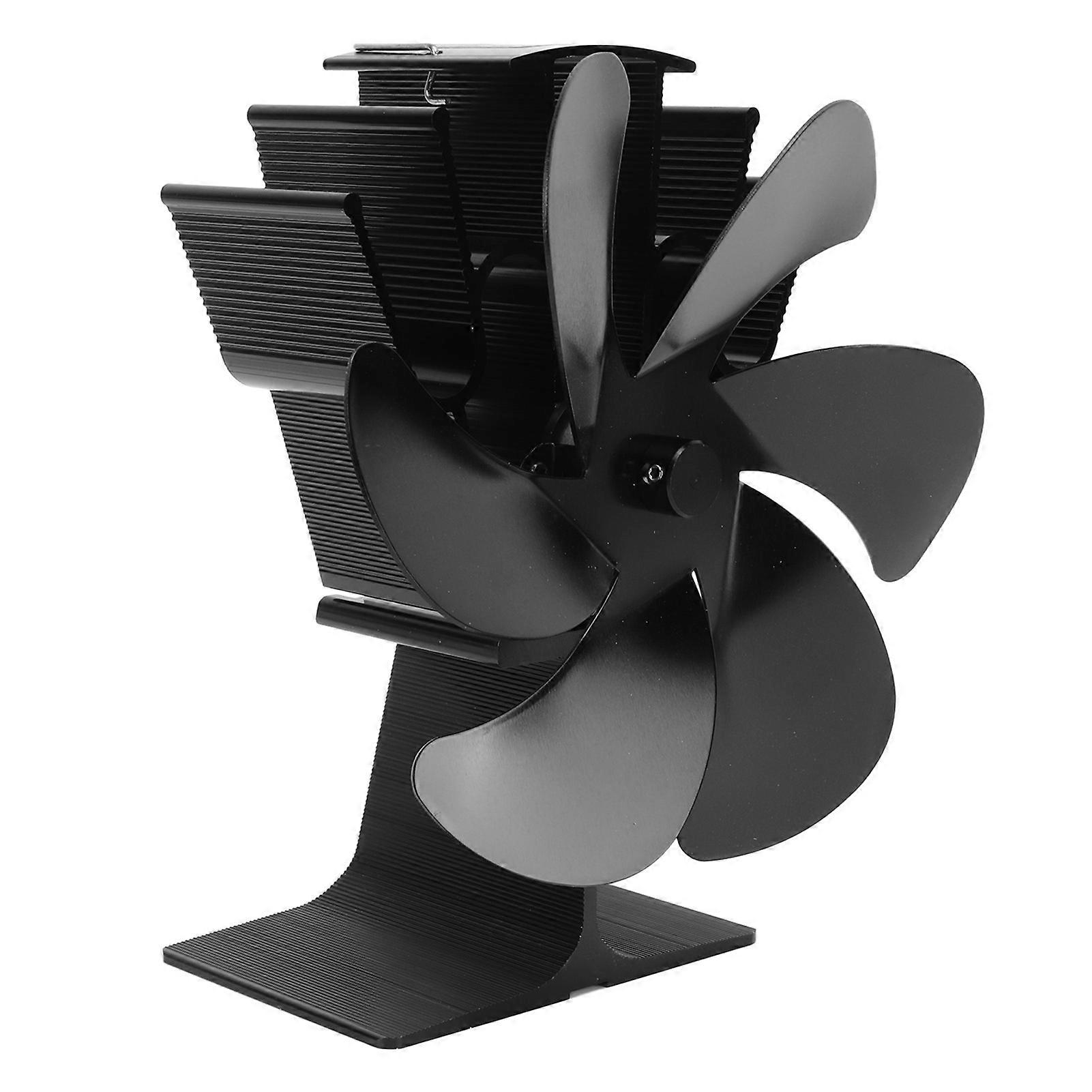 6 Pale Riscaldamento Alimentato Stufa Ventilatore Autonomo Resistente Ad Alta Temperatura Camino Ventilatore LT385 4 Nero 165mm Diametro