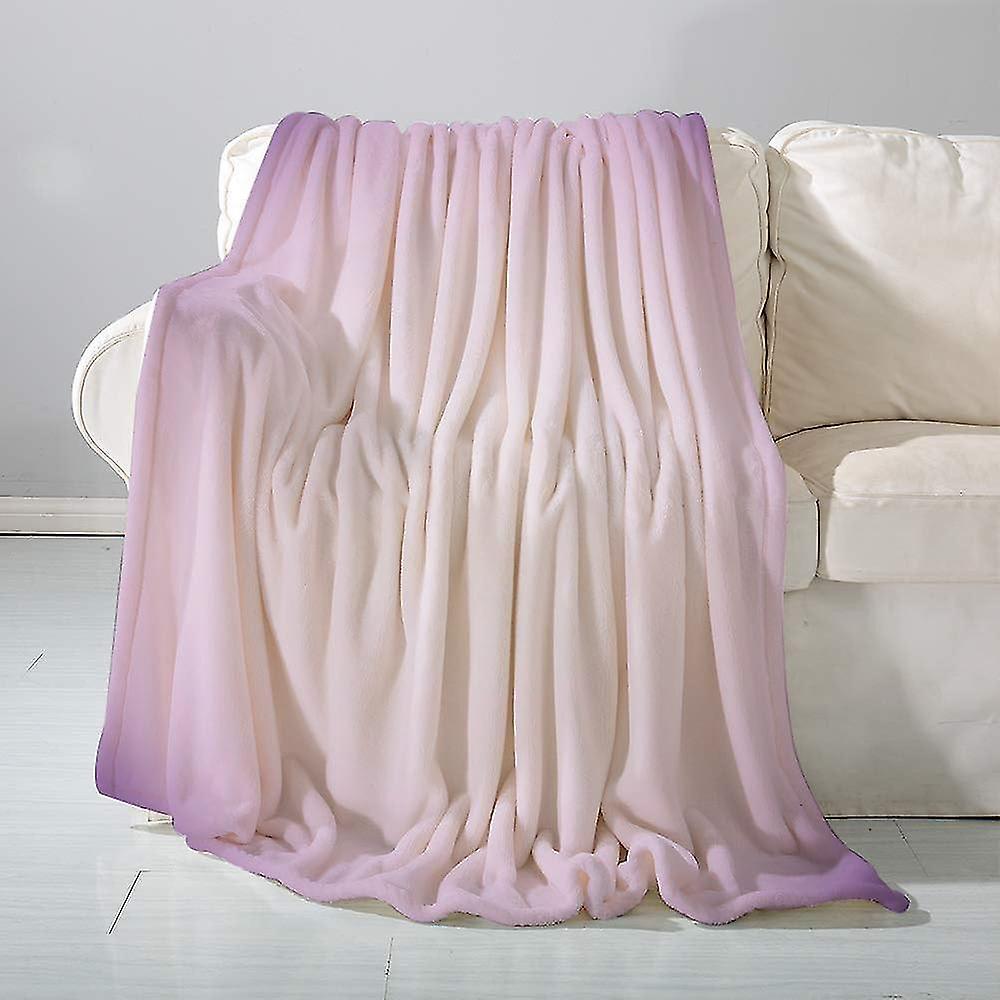 Flannel Blanket Sofa Throwlavender Pink And Purple Ombre Print Modern Pastel Color Gradient Design- Versatile Blanket Fluffy Soft Throw For Bed And Co