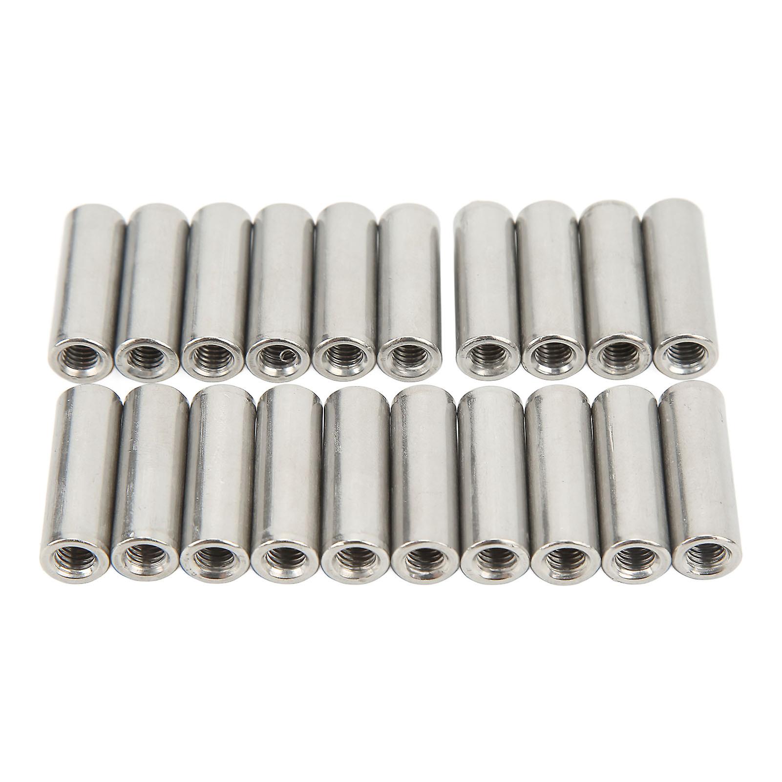 20Pcs M6 Female Thread Coupling Nut Practical Rustproof Stainless Steel Maintenance Coupling Nut Kit 