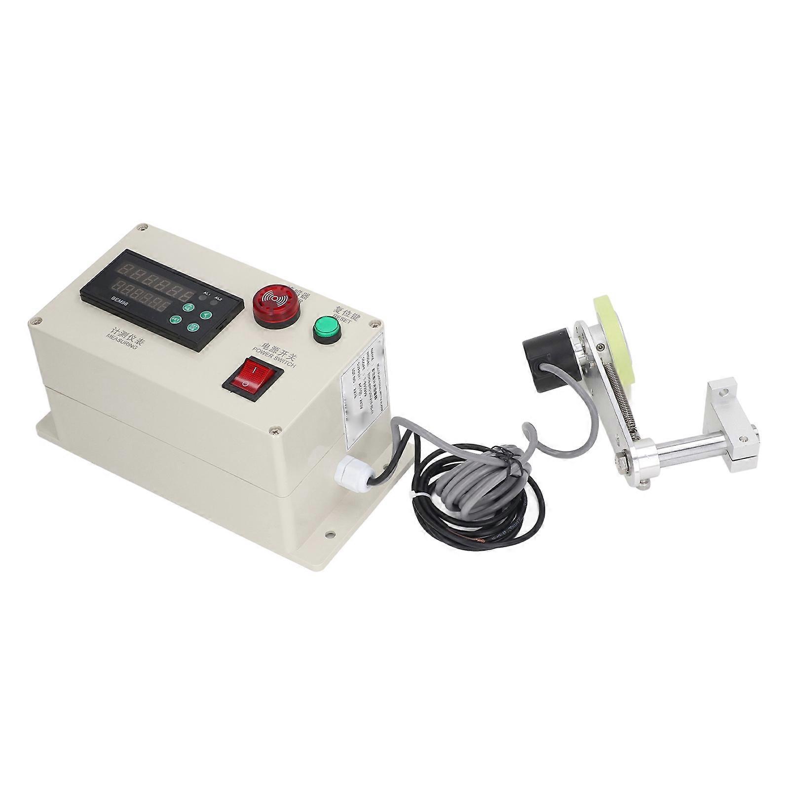 Digital Yard Meter Counter with Spring Bracket 6 Digit Roller Cable Wheel Length Meter AC100‑240V