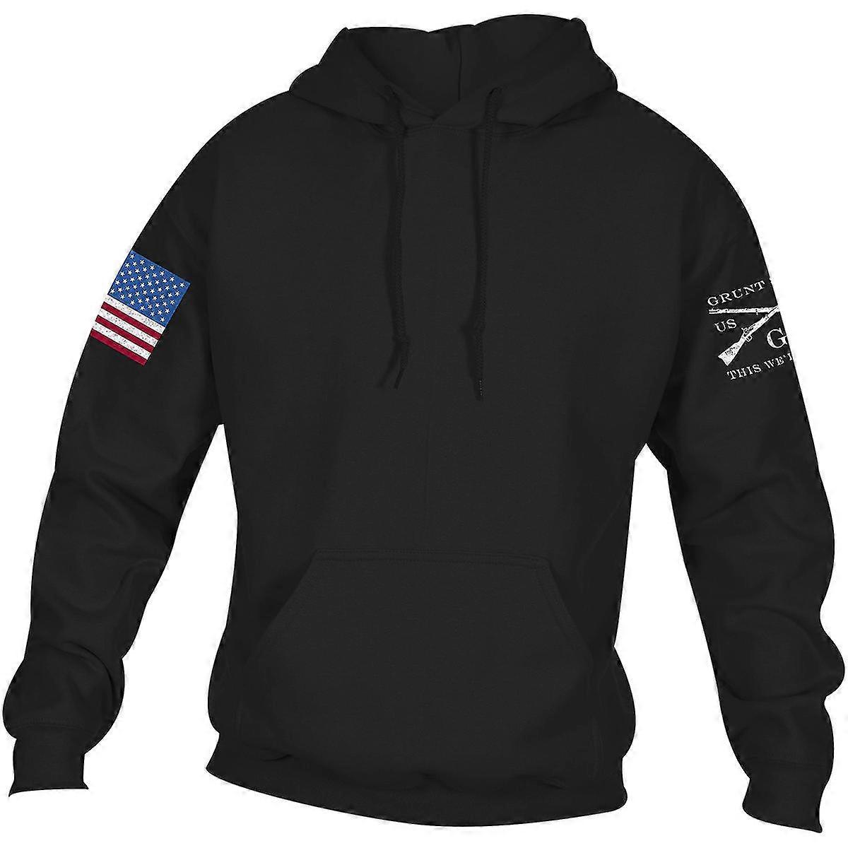 Grunt Style Full Color Flag Basic Pullover Hoodie - Schwarz