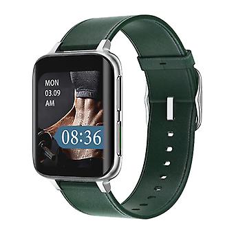 Sanlepus 2021 ECG Smartwatch - Leather Strap Fitness Sport Activity Tracker Watch Android - Green