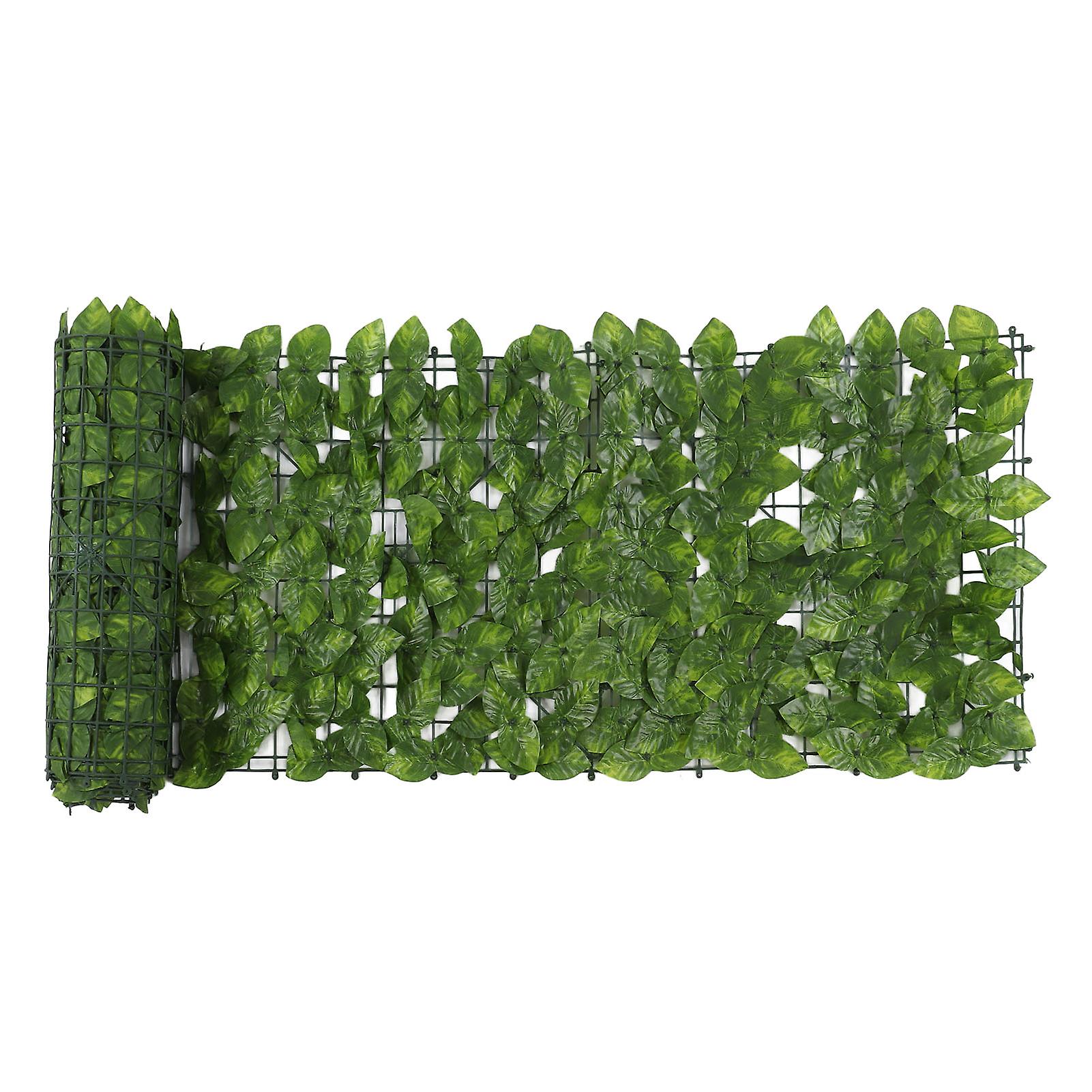 Faux Leaf Hedge Simulation Prevent Leaves Falling Off Decorative Artificial Fence Screen for Balcony Courtyard Color Printed Apple 0.5x3 Meters