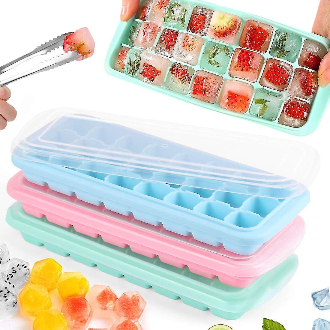 3PCS Ice cube mold, silicone ice cubes, 24-compartment ice cube mold