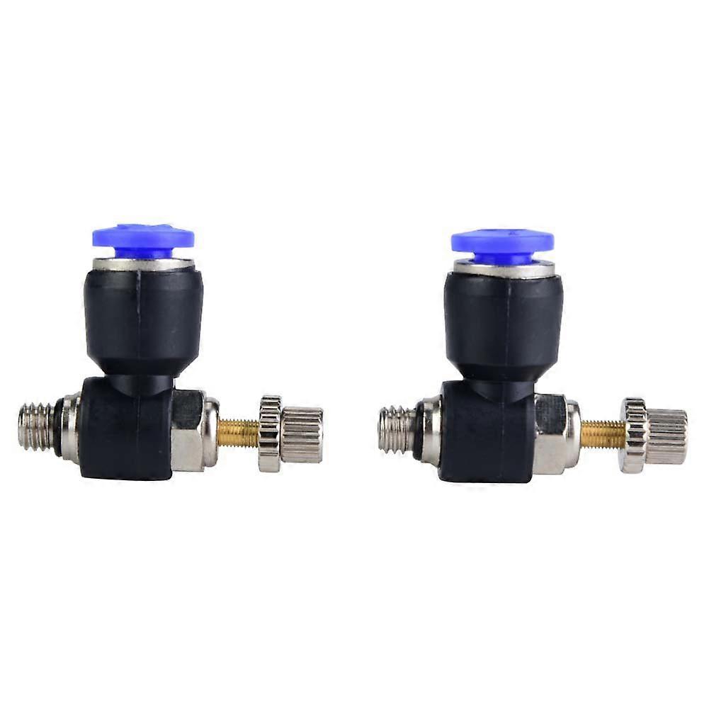 2pcs Tube Air Flow Speed Controller Pipe Pneumatic Fitting Regulator Valve (SL4-M5)
