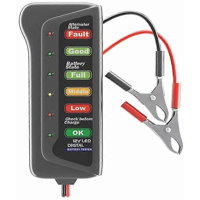 12V Battery Tester LED Lights Car Battery Tester 12v Alternator Battery Analyzer for Auto Motorcycle