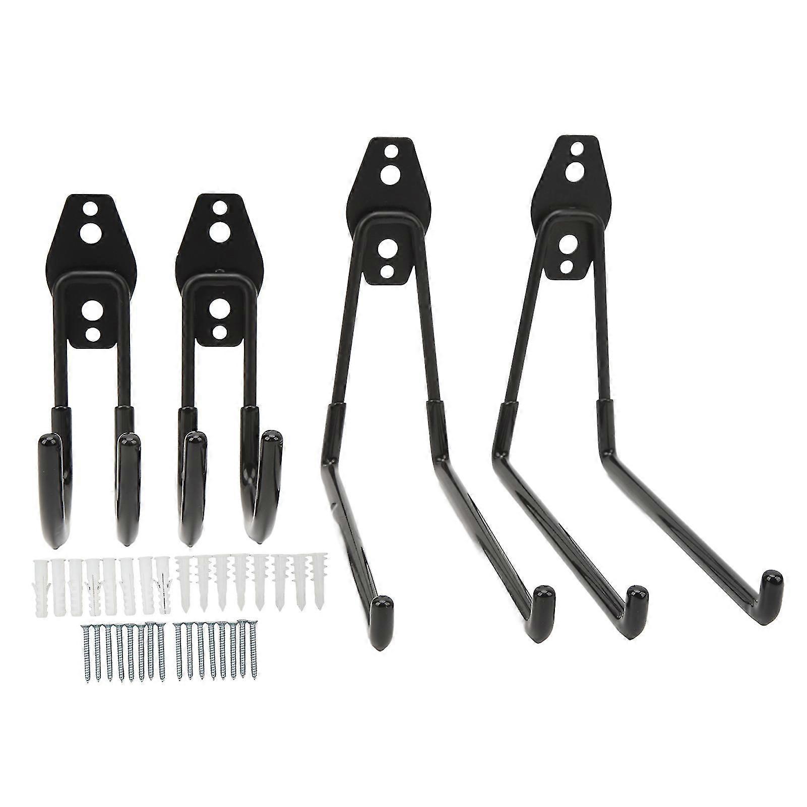 4 Pcs Heavy Duty Square and Curved Wall Mounted Garage Hook Set