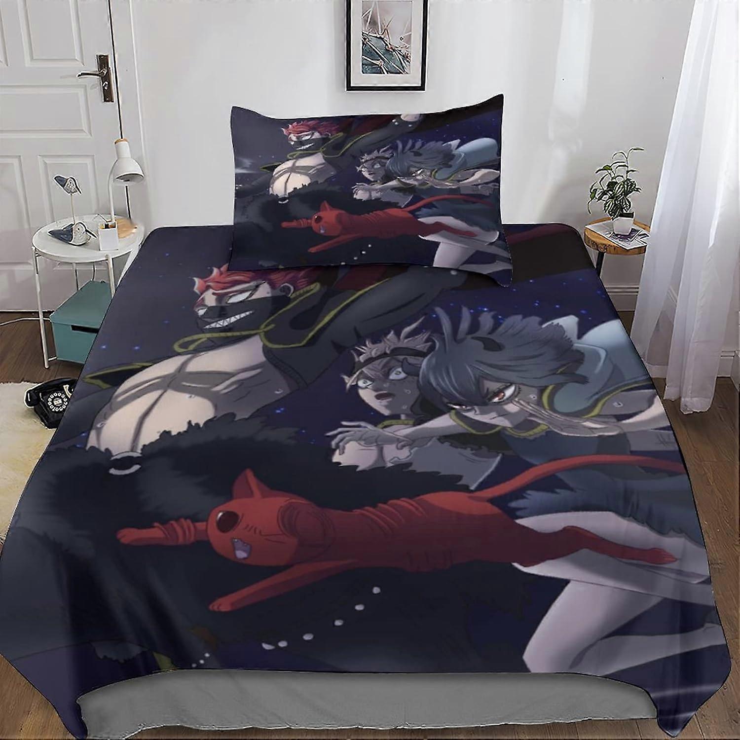 Sort kløver dynebetræk sæt, mikrofiber sorte kløver sengetøj sæt med dynebetræk og pudebetræk, til voksne og børns seng 135*200 CM