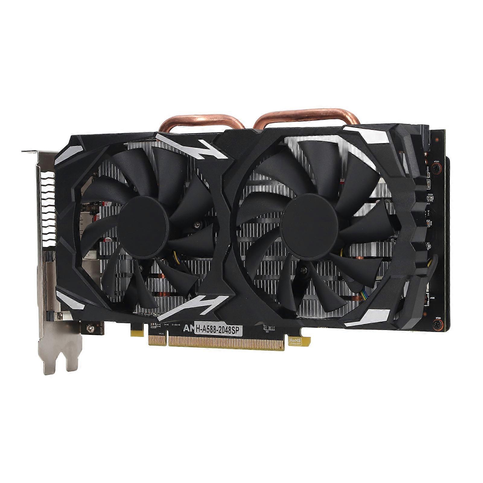 بطاقة رسومات الألعاب RX580 بسعة 8 جيجابايت GDDR5 256 بت بطاقة رسومات كمبيوتر سطح المكتب منخفضة الضوضاء لنظامي التشغيل Windows 10 و11 Vista وLinux RX580 بسعة 8 جيجابايت GDDR5 256 بت
