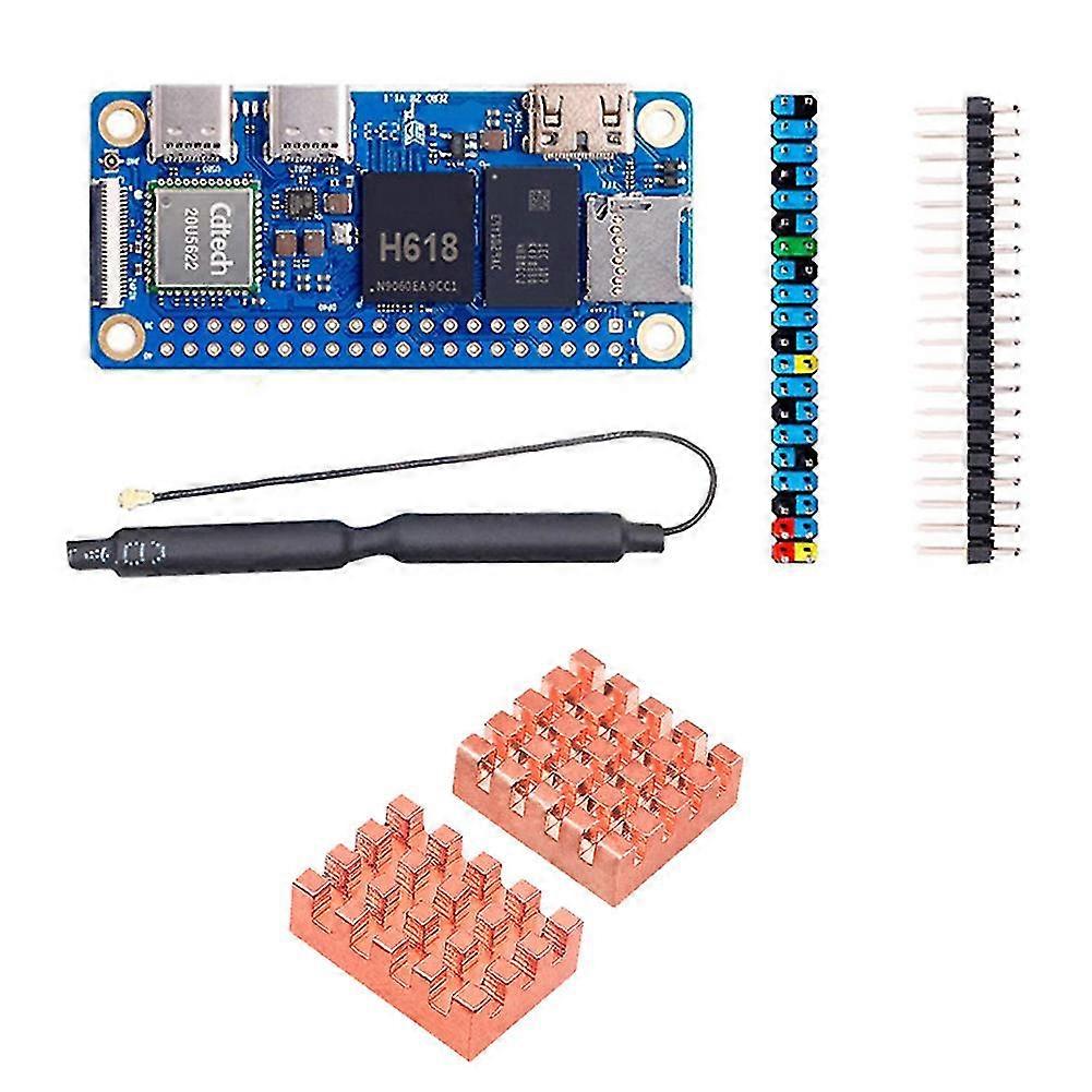 For Zero 2W Development Board 1G RAM+Heat Sink DDR4 Mini PC Allwinner H618 WiFi5 Bluetooth5.0 Support 4K 60FPS