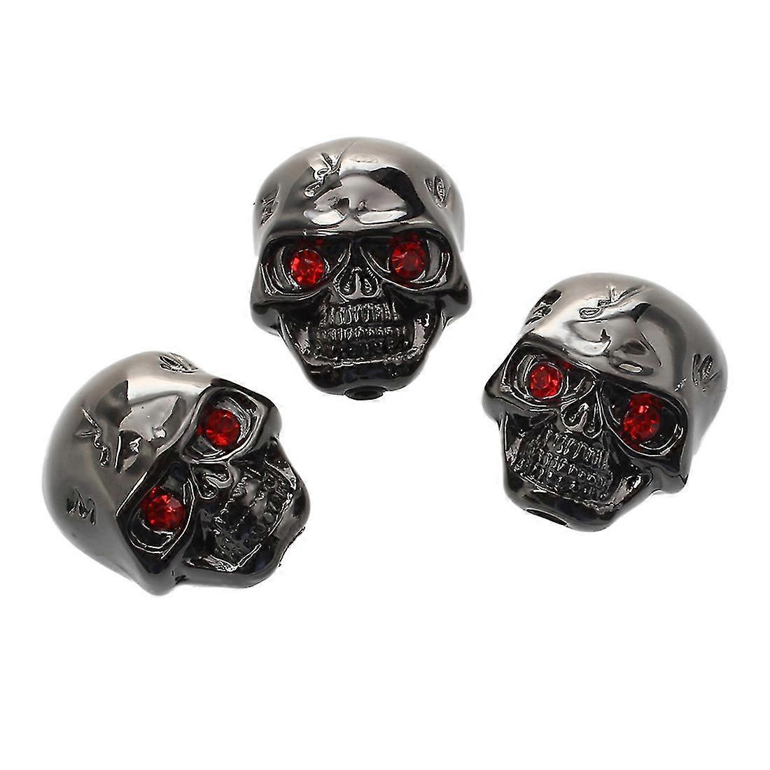 3pcs Electric Guitar Skull Head Volume Control Knobs---black