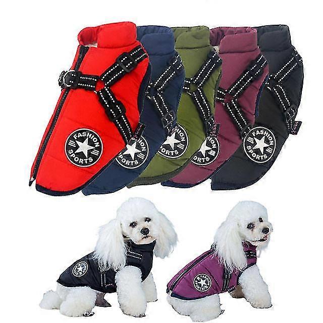 Waterproof Dog Jacket With Harness And Padded Vest - Perfect For Winter Walks Cold Weather Essential   -Yx