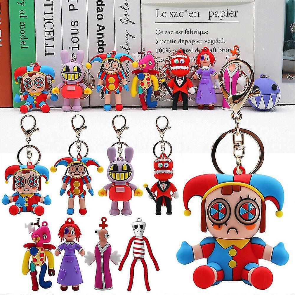 2024アメージングデジタルサーカスキーホルダーかわいい3Dアニメジャックスポムニドールペンダントキーリングピエロバッグチャーム大人の子供向けギフト