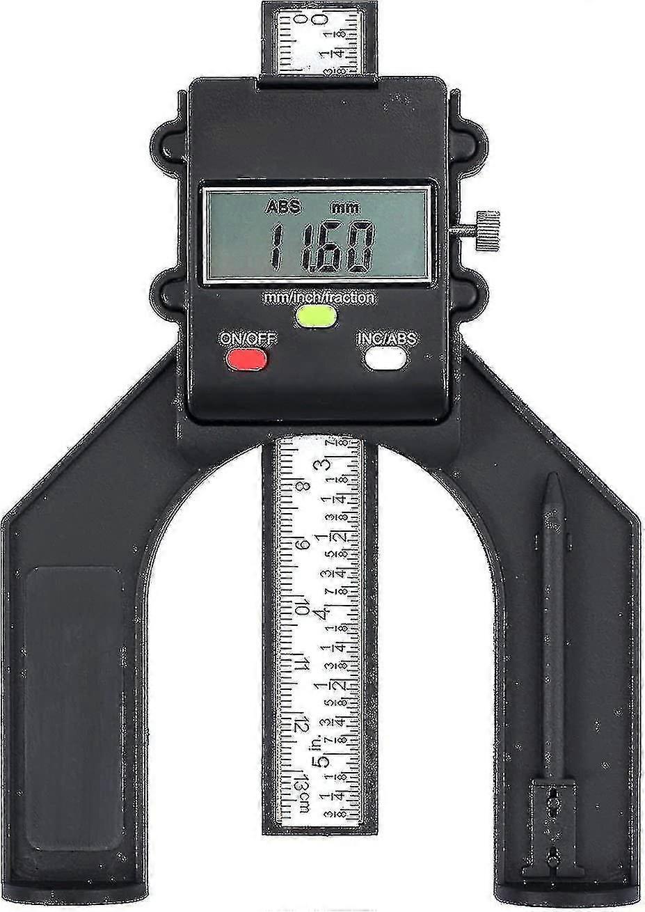 Digital Depth Gauge Height Gauge 80mm/3.14in With Battery 0.10mm/0.004in Accuracy With Abs/inc Function Height/depth Measurement For Carpentry Woodwor