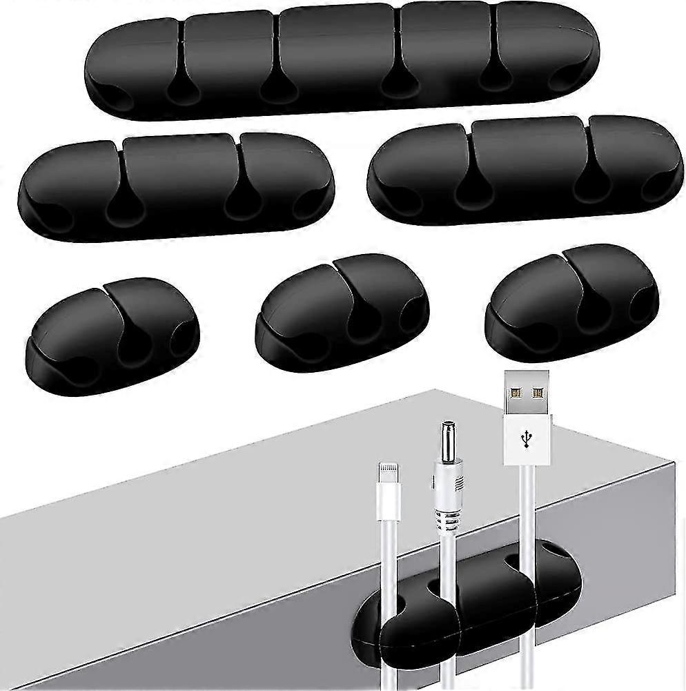 Cable Holder, Self-adhesive Cable Clips, 6 Pcs Cable Clamps Set, Multipurpose Cable Management