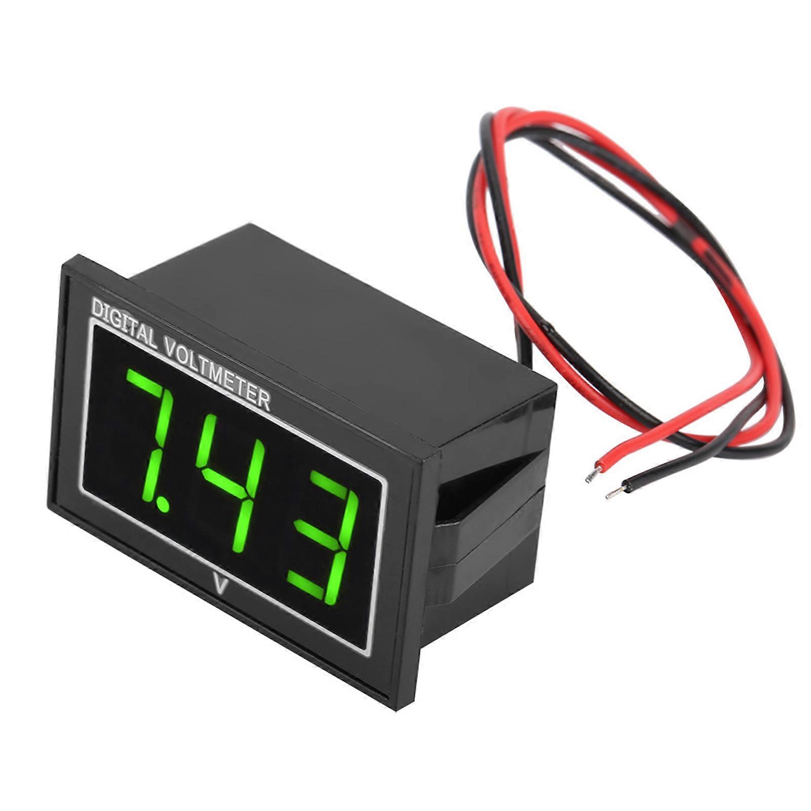 1pc Digital 0.56 LED Display Waterproof Voltmeter DC Voltage Meter Panel (2.5-30V, Green)