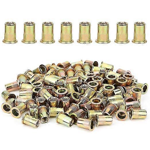 200Pcs M8 Threaded Rivet Nut Kit Steel Colored Zinc Plating Nut Hammer Head Fastener Accessory