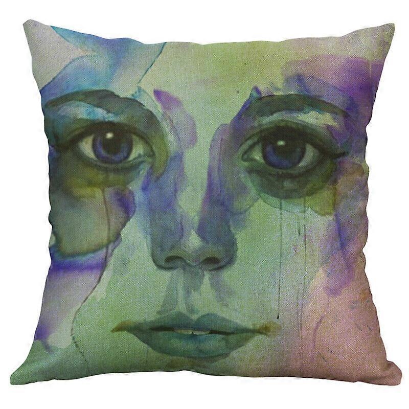 コットンリネン油絵女の子パターン枕カバークッションカバー家の装飾デザイン1400jpjcjh