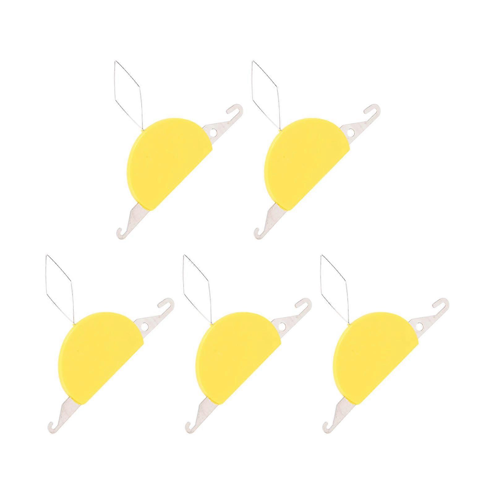 5pcs Needle Threader Soft Flexible Small Portable Yellow Sewing Tools for Handicrafts Jewelry Making
