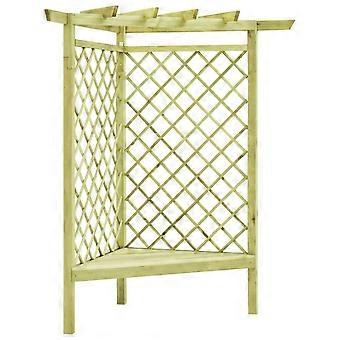 Pergola Eck mit Sitzfläche 130x130x197 cm imprägniertes Kiefernholz