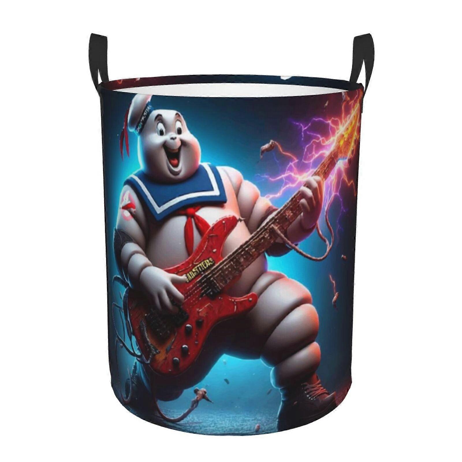 Ghostbuster 3d Graphic Flame Laundry Basket Fire Flame Clothes Hamper Storage With Handle-SYS27980